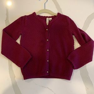 Girls Janie and Jack Maroon Cardigan size 6
